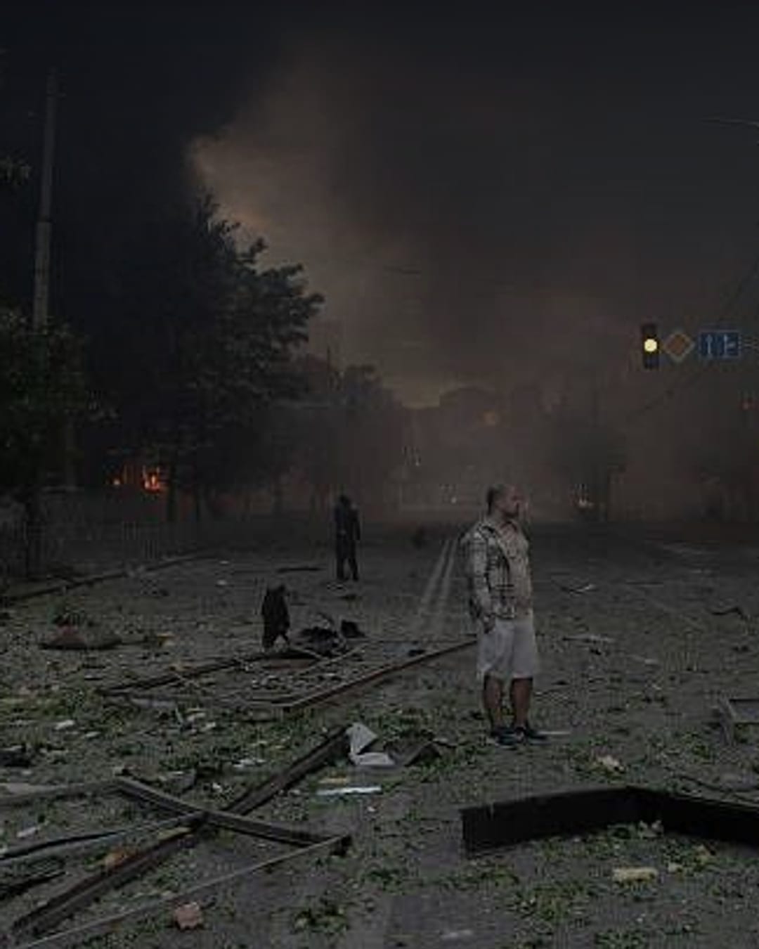 Residents and emergency response in Kyiv after Russian strikes
