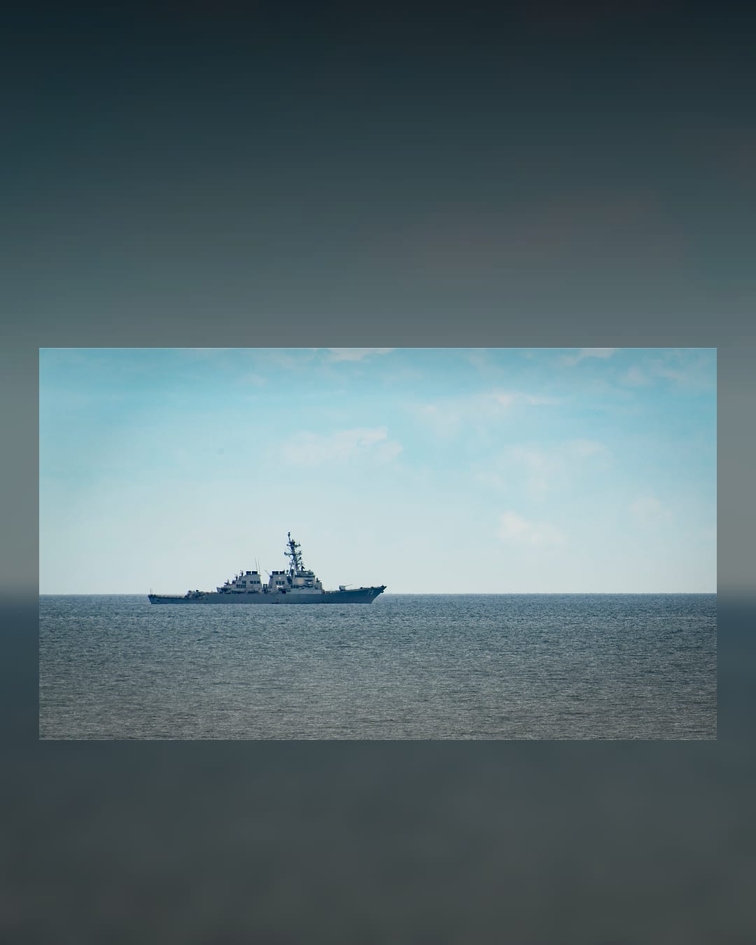 U.S. Navy ship operating at sea