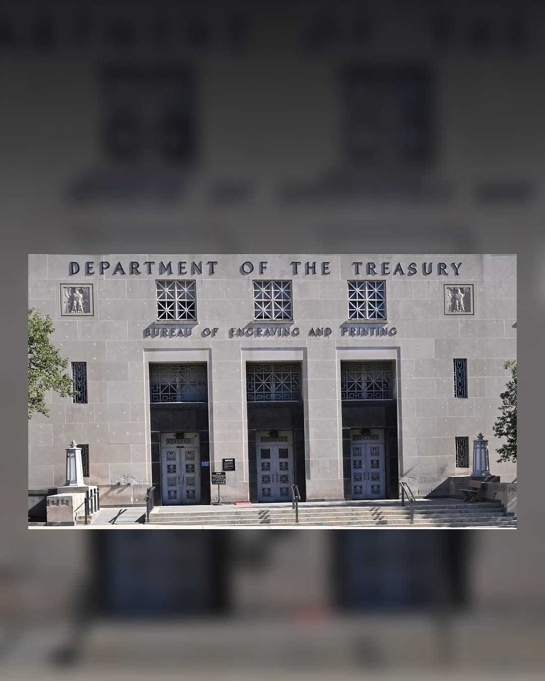 Bureau of Engraving and Printing annex entrance in Washington, DC