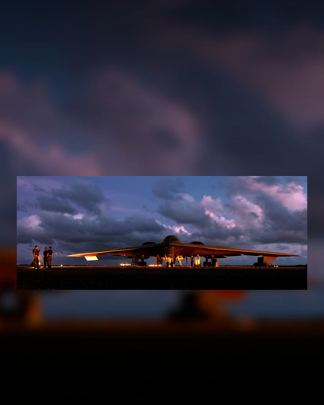 U.S. Air Force B-2 Spirit bomber prepared for a mission at Andersen Air Force Base