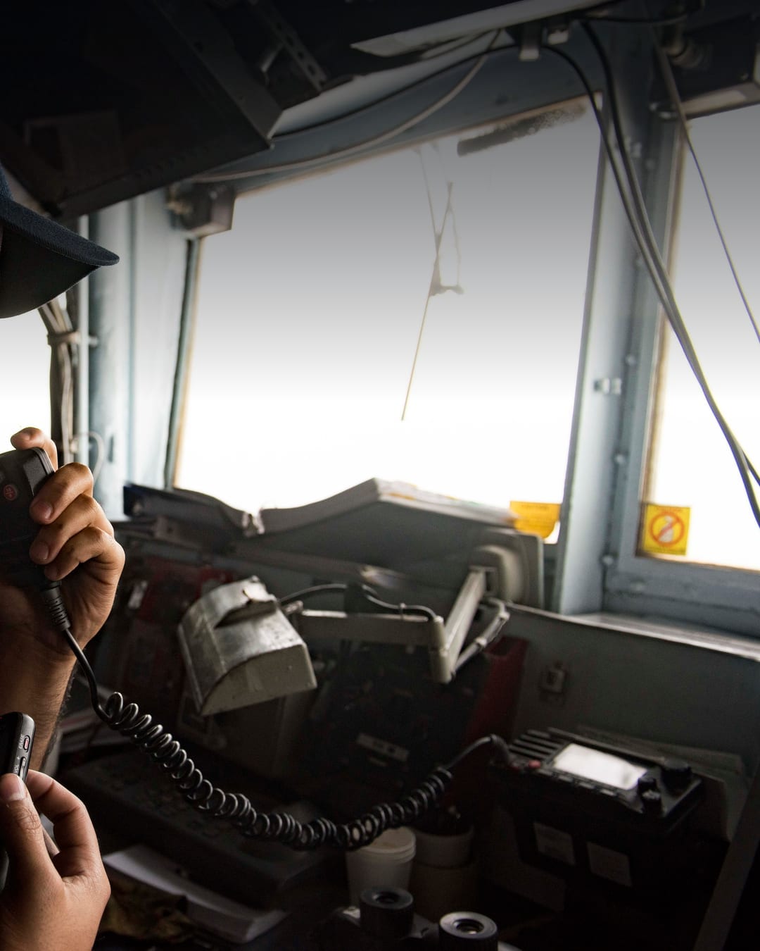 U.S. Navy personnel aboard USS San Jacinto during a Strait of Hormuz transit