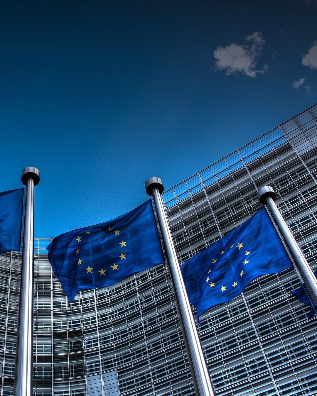 European Union flags outside the Berlaymont building in Brussels