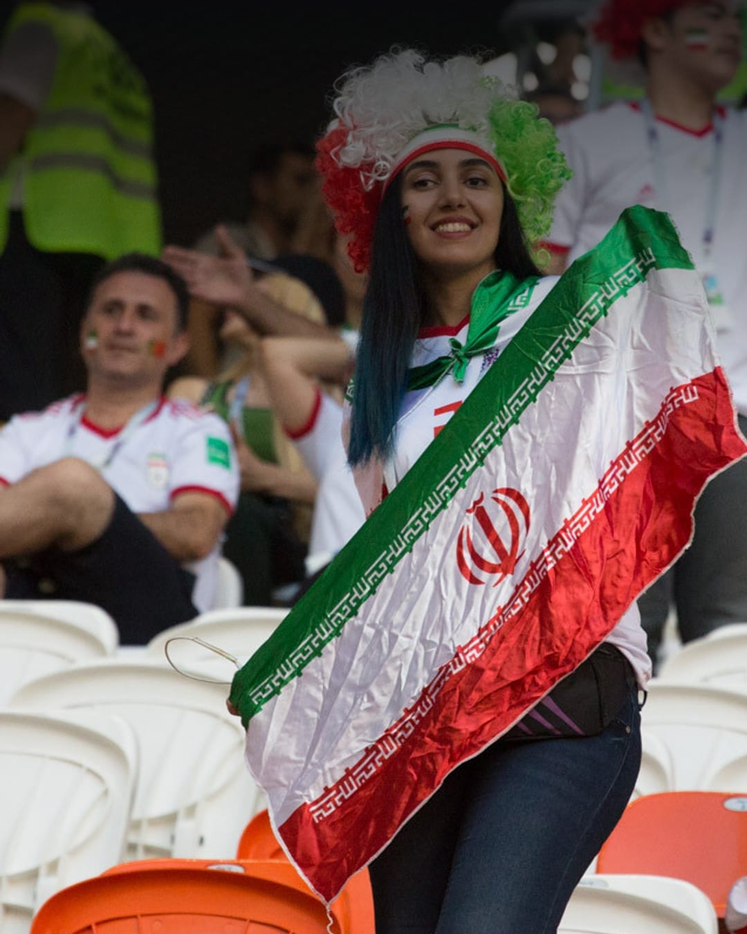 Iran football supporters in the stands