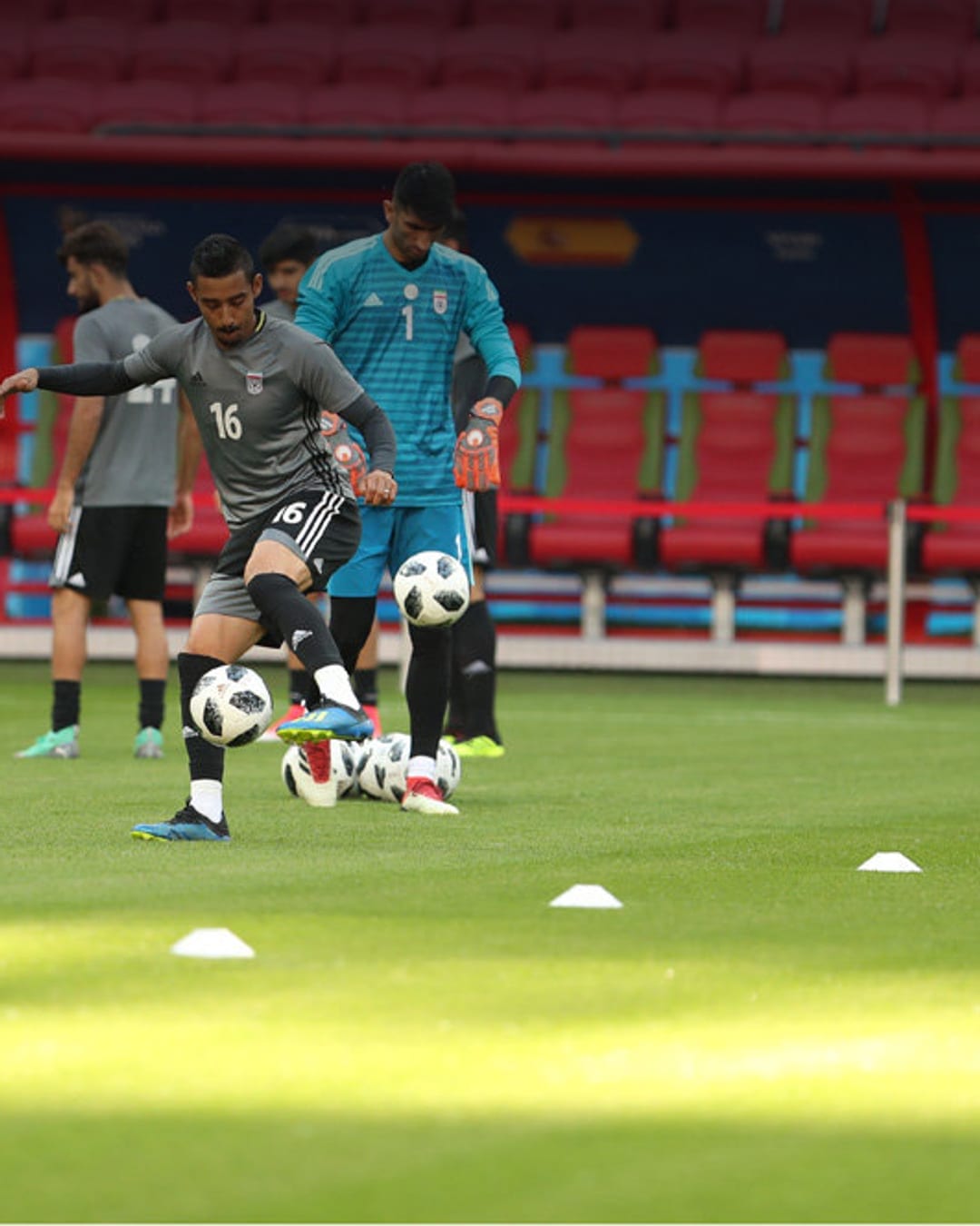 Iran national football team training before a World Cup match