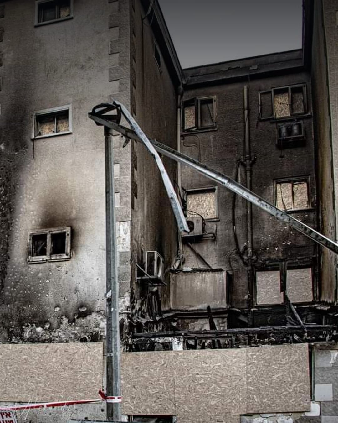 A house in Kiryat Shmona, northern Israel, damaged by Hezbollah fire