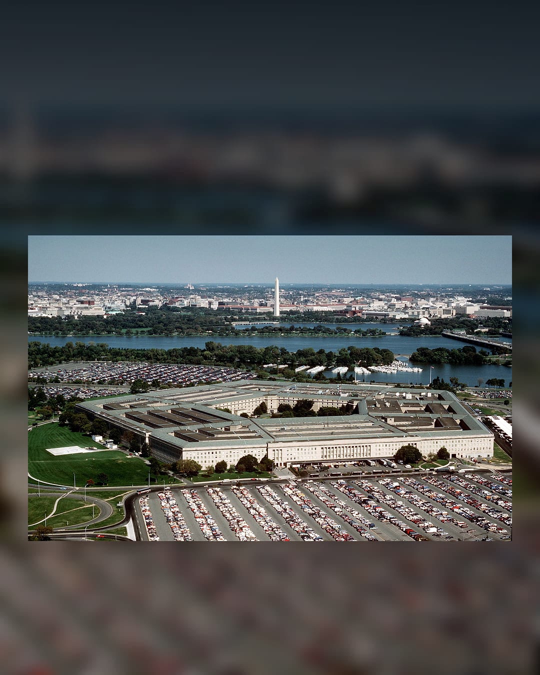 Aerial photograph of the Pentagon in Arlington, Virginia
