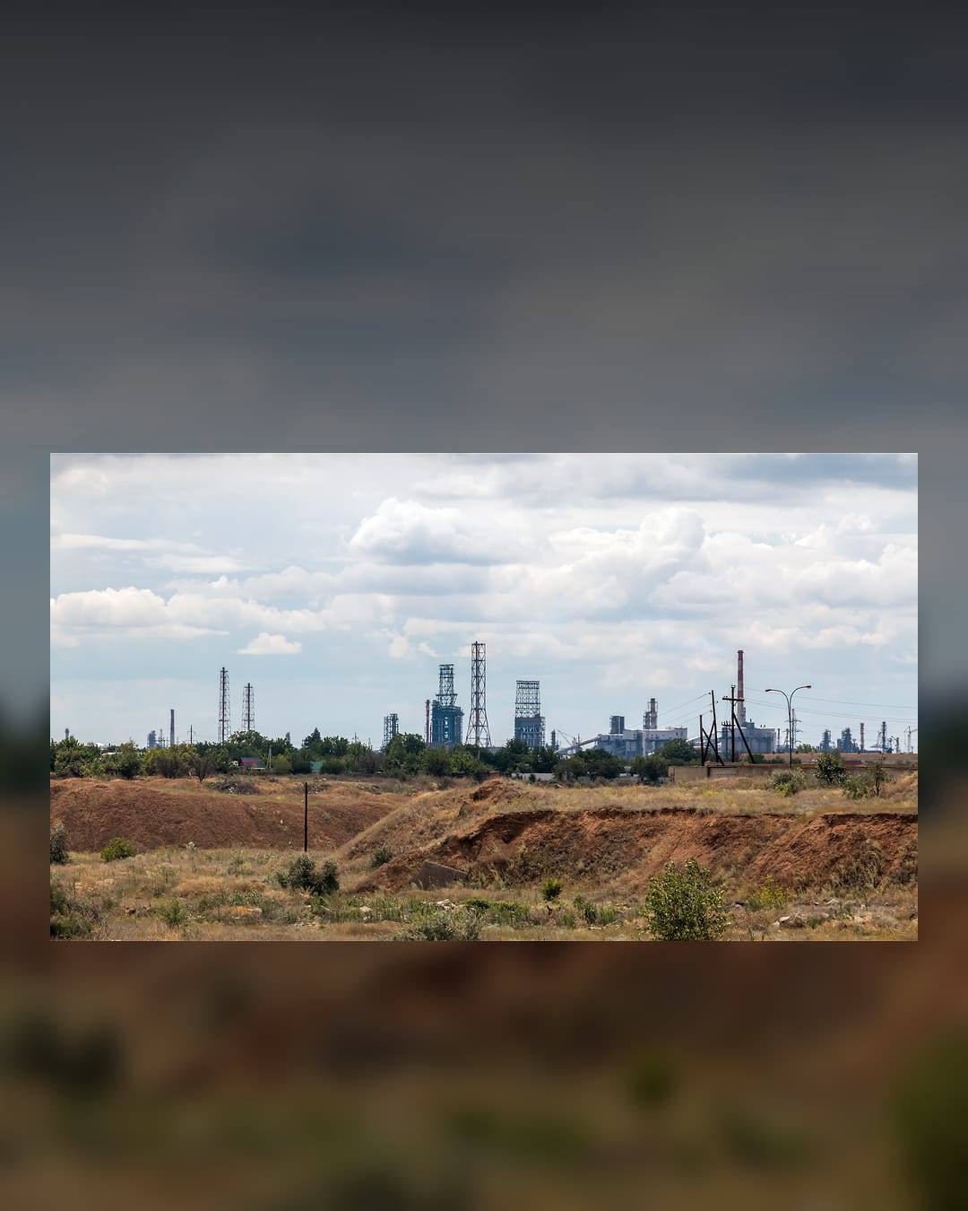 Volgograd oil refinery viewed from the Tatyanka area
