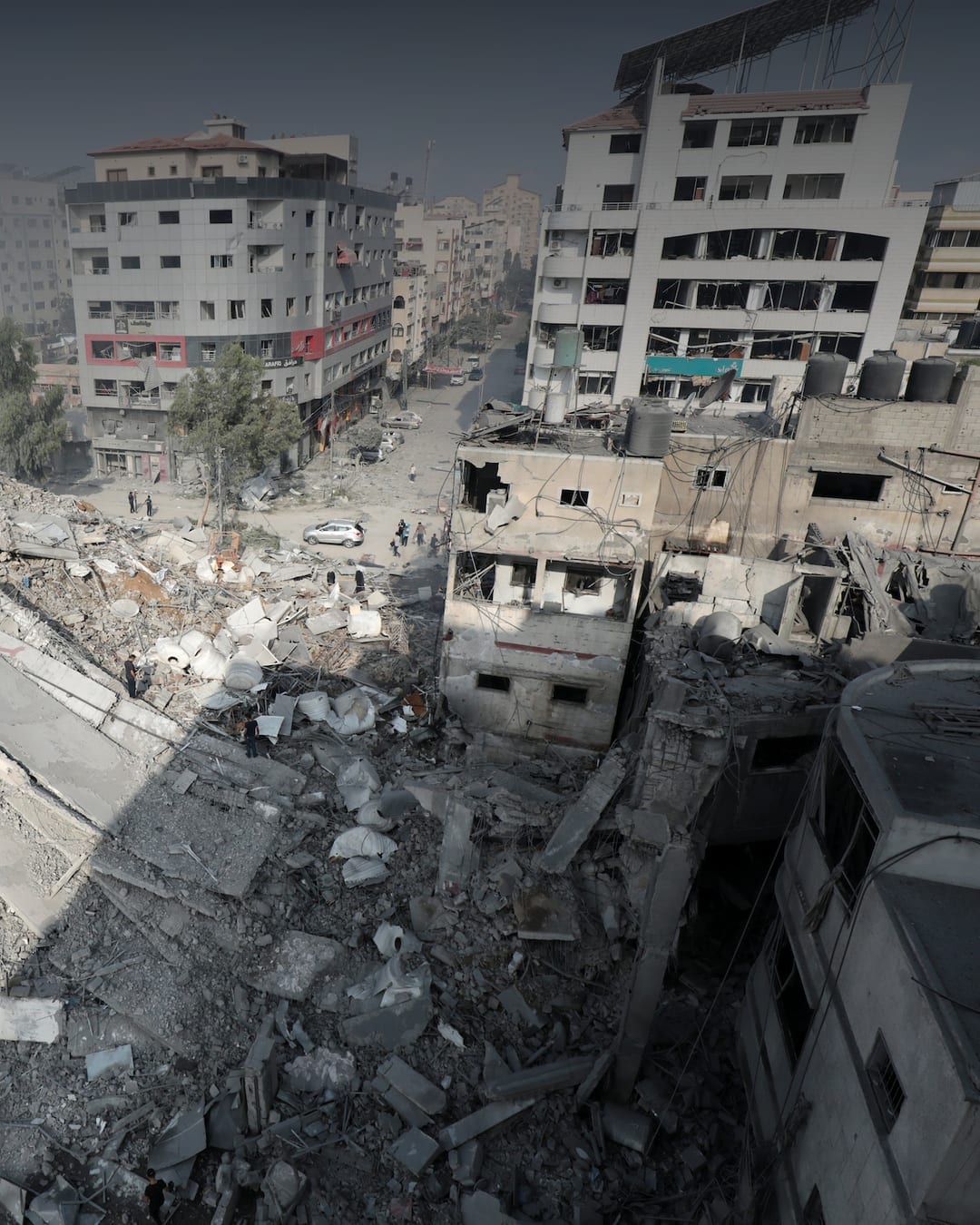 Damaged buildings in Gaza City