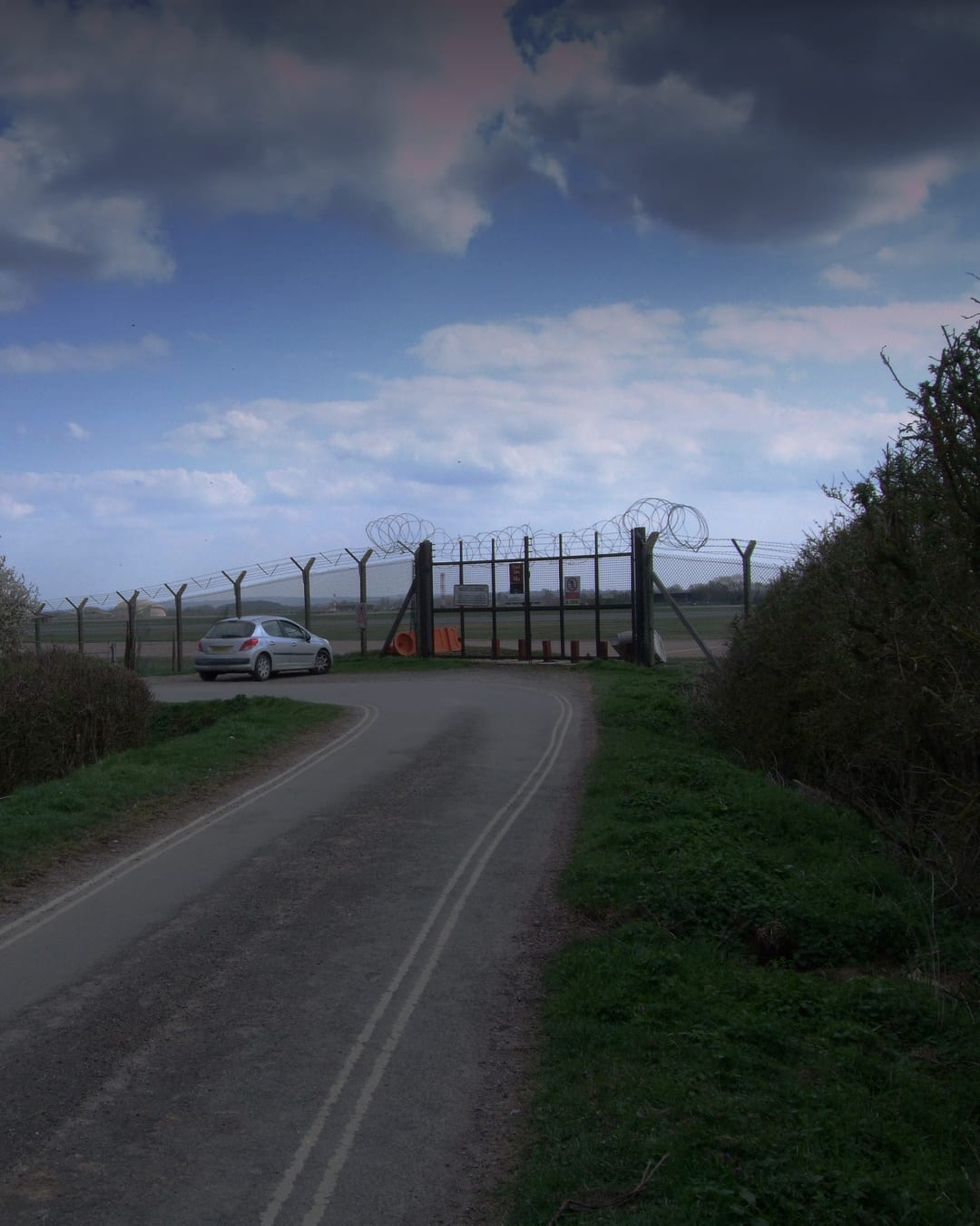 Gate at RAF Fairford in Gloucestershire.