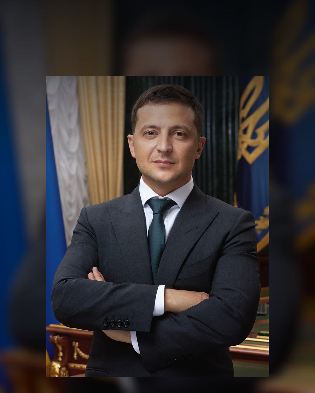 Ukrainian President Volodymyr Zelenskyy in an official portrait