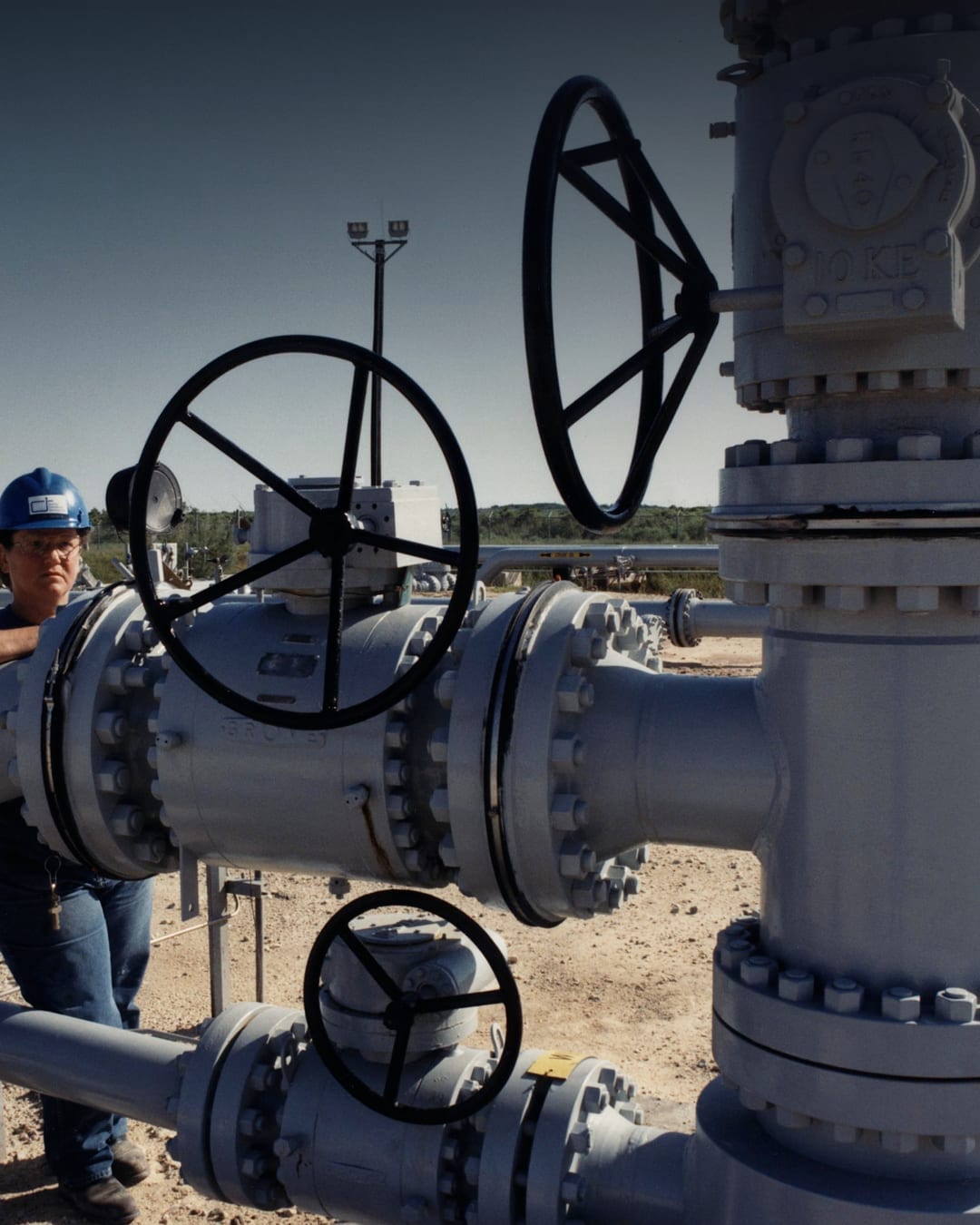 Wellheads at the Bryan Mound site of the US Strategic Petroleum Reserve in Texas