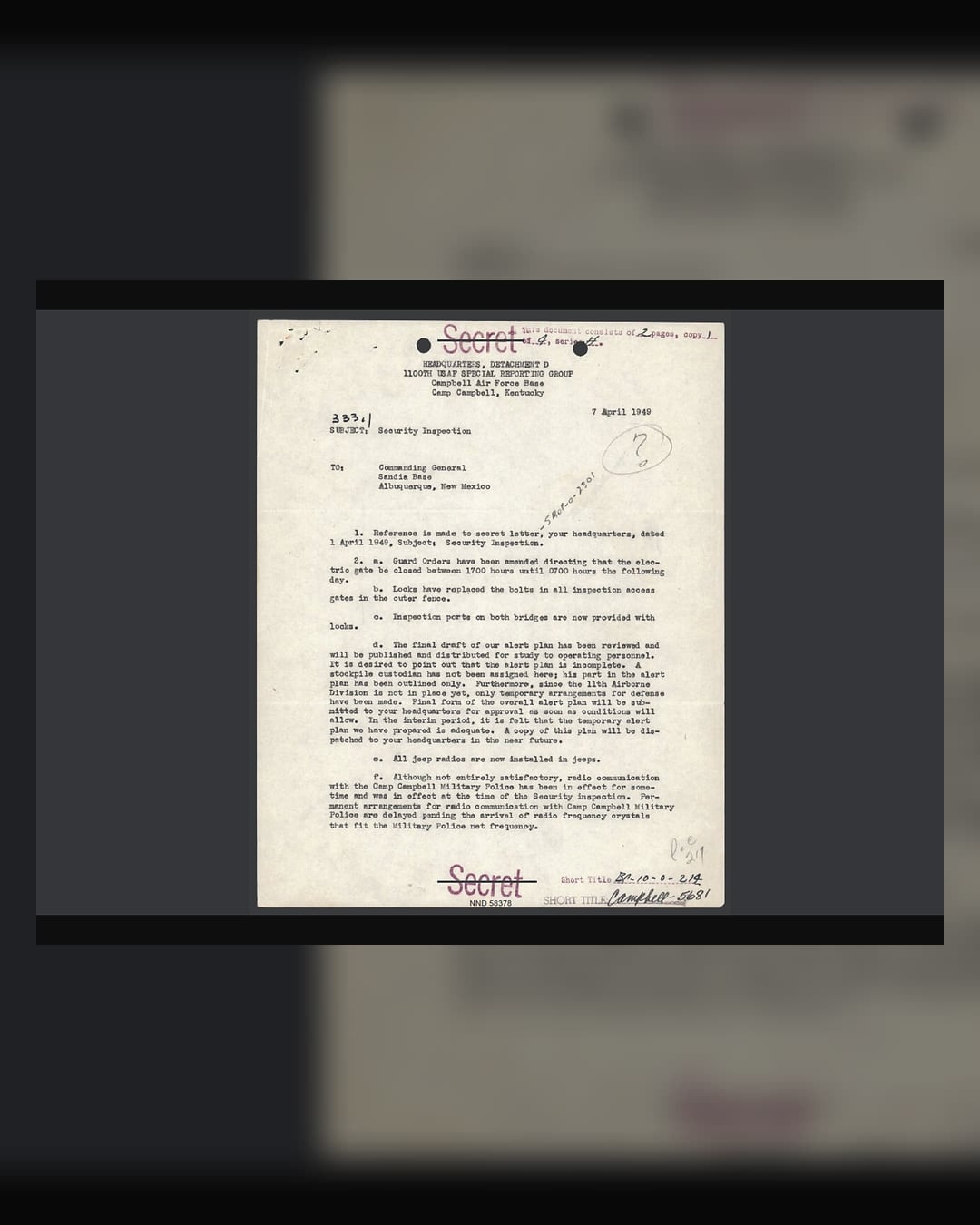 Declassified UAP document image from release files