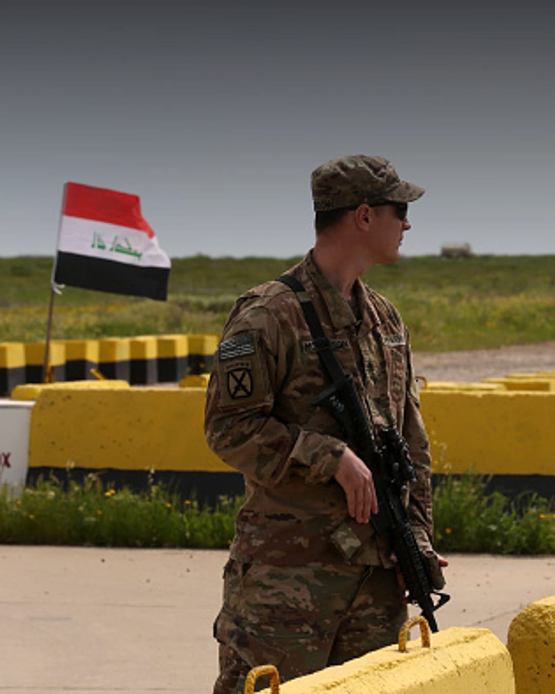 U.S. soldier at a military base in Iraq in a 2020 file image