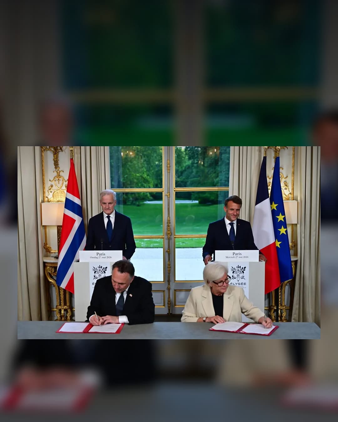 Norway and France sign mutual defence pact in Paris